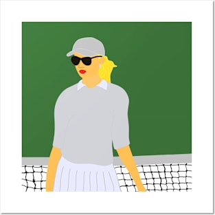 Illustration of a blonde tennis player Posters and Art